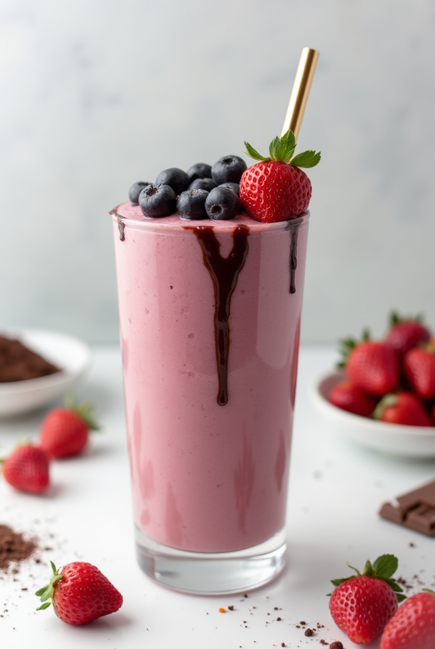 Berry Chocolate Protein Smoothie