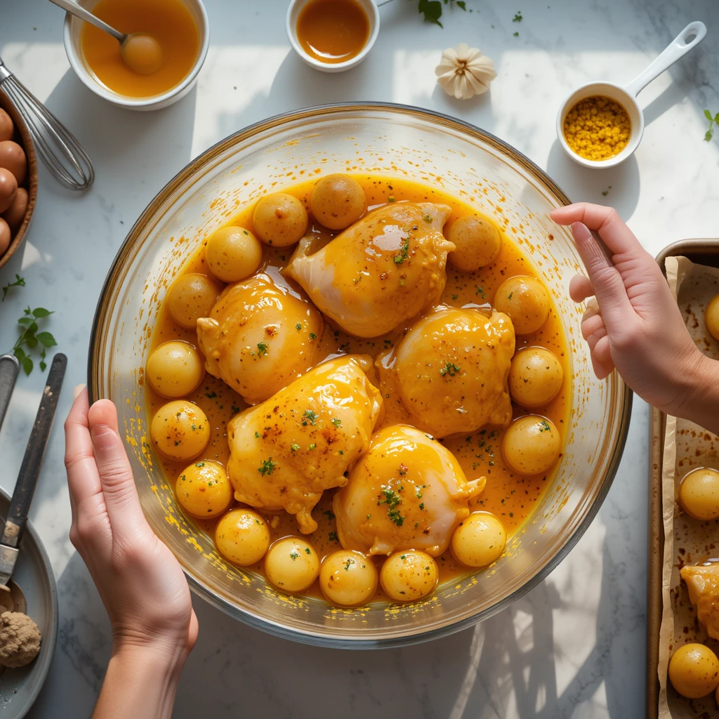 Honey Mustard Roast Chicken and Potatoes
