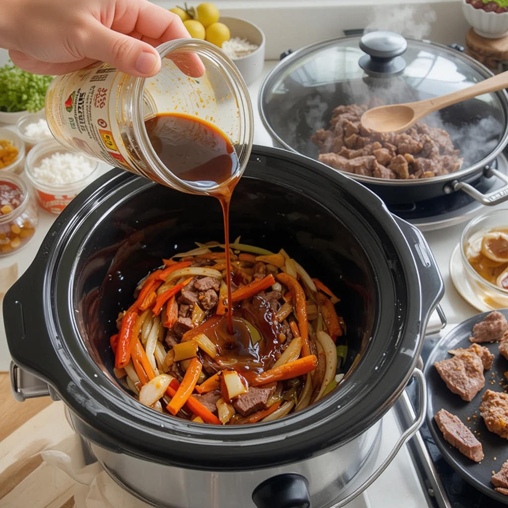Slow Cooker Pepper Steak