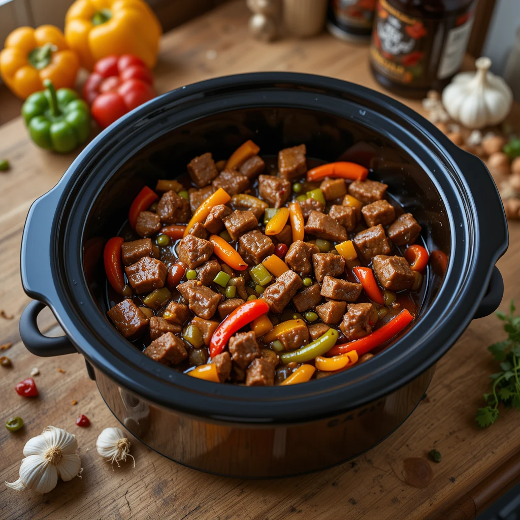 Slow Cooker Pepper Steak
